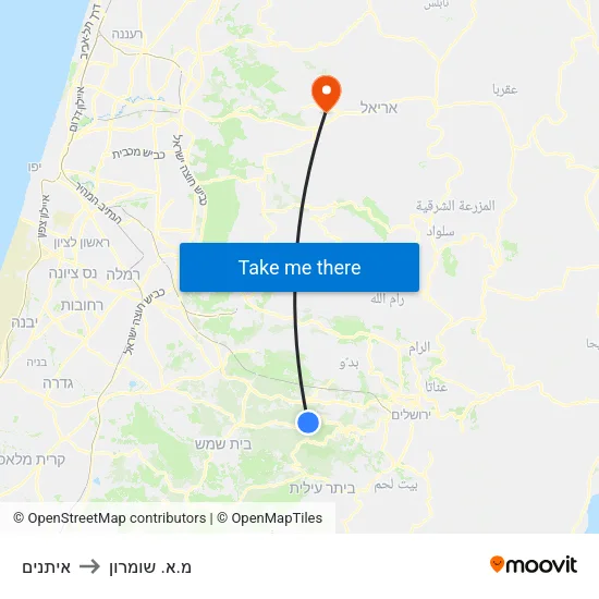 איתנים to מ.א. שומרון map
