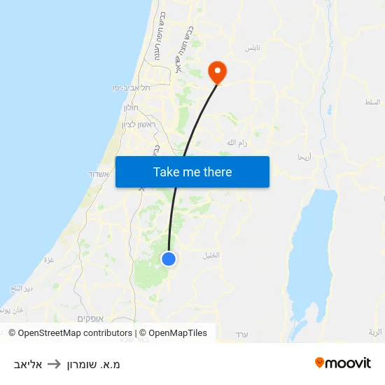 אליאב to מ.א. שומרון map