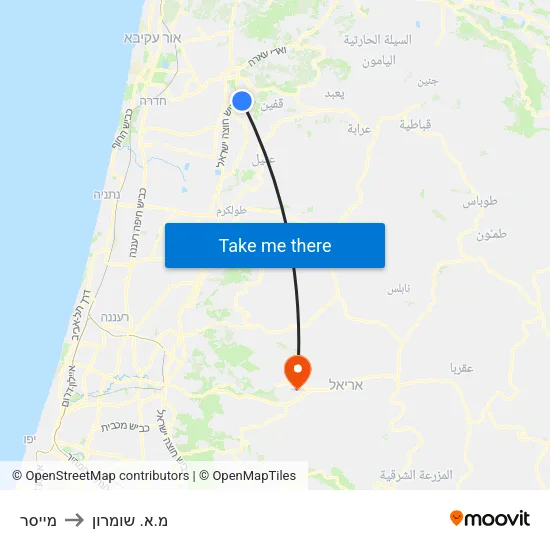 מייסר to מ.א. שומרון map