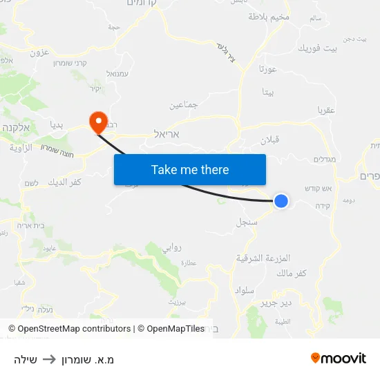 שילה to מ.א. שומרון map