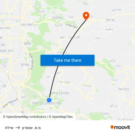 שילת to מ.א. שומרון map