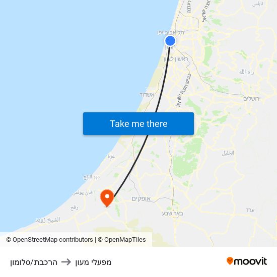 הרכבת/סלומון to מפעלי מעון map