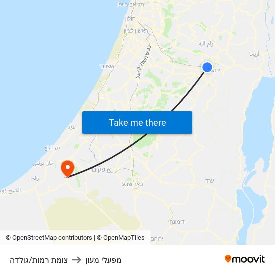 צומת רמות/גולדה to מפעלי מעון map