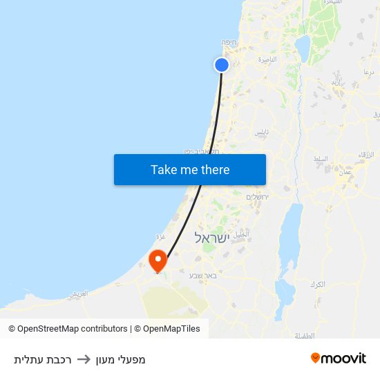 רכבת עתלית to מפעלי מעון map