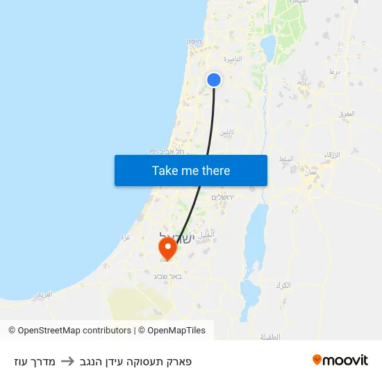 מדרך עוז to פארק תעסוקה עידן הנגב map