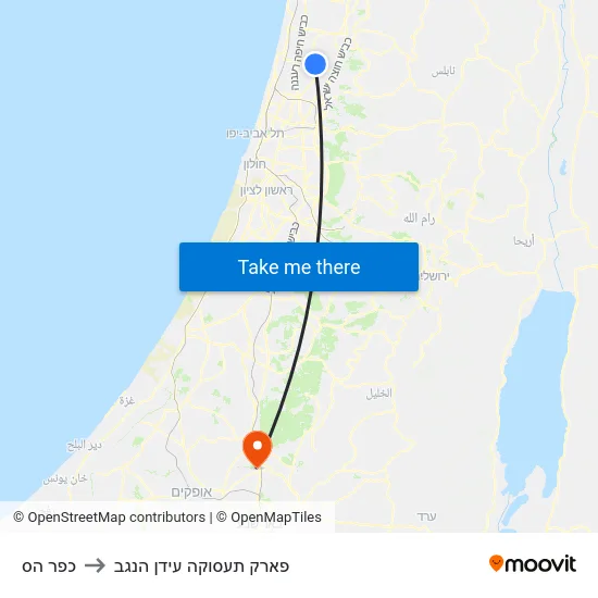 כפר הס to פארק תעסוקה עידן הנגב map