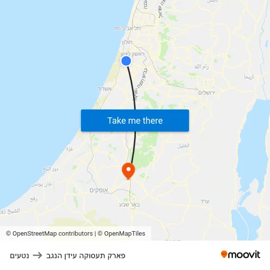 נטעים to פארק תעסוקה עידן הנגב map
