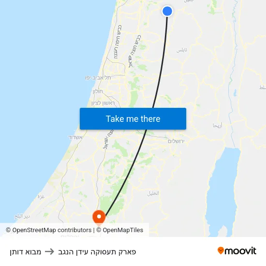 מבוא דותן to פארק תעסוקה עידן הנגב map