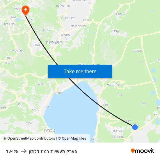 אלי-עד to פארק תעשיות רמת דלתון map