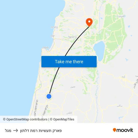 מגל to פארק תעשיות רמת דלתון map
