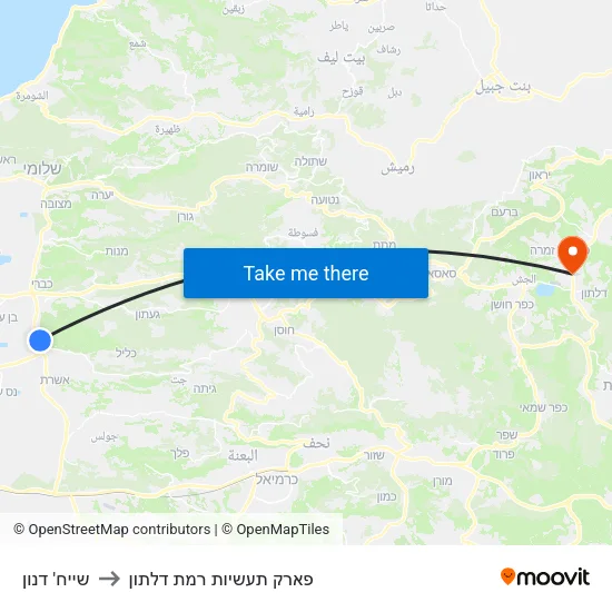 שייח' דנון to פארק תעשיות רמת דלתון map
