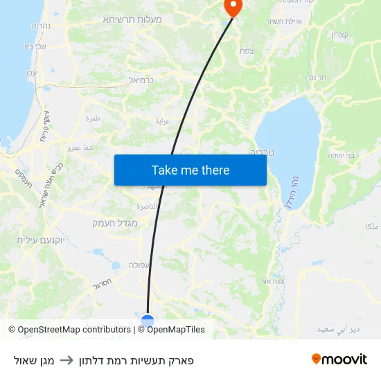 מגן שאול to פארק תעשיות רמת דלתון map