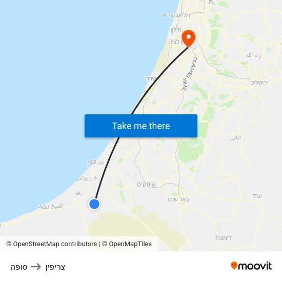 סופה to צריפין map
