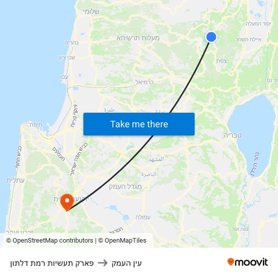 פארק תעשיות רמת דלתון to עין העמק map