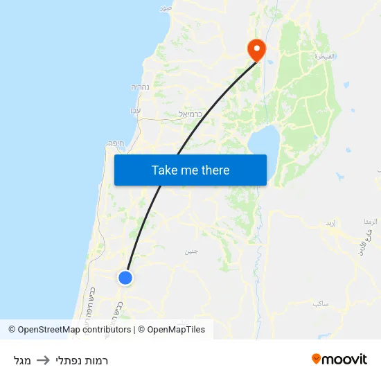 מגל to רמות נפתלי map