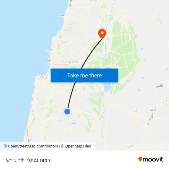 גדיש to רמות נפתלי map