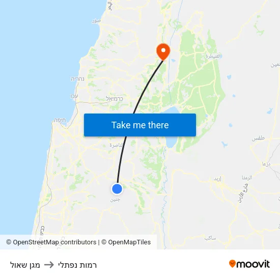 מגן שאול to רמות נפתלי map