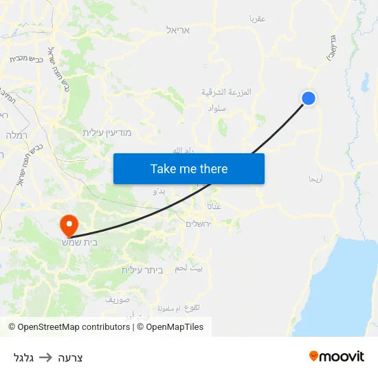 גלגל to צרעה map
