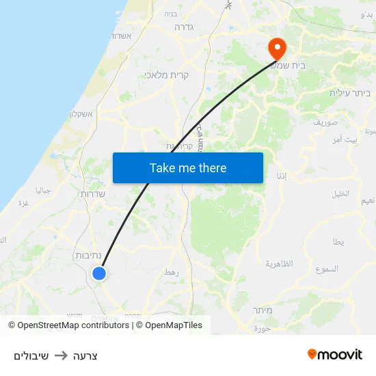 שיבולים to צרעה map