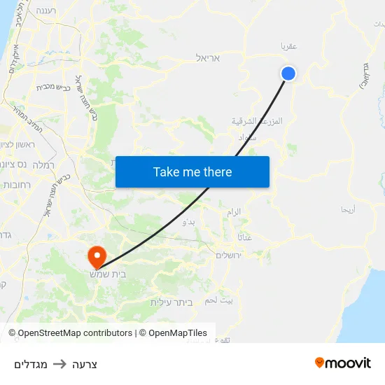 מגדלים to צרעה map