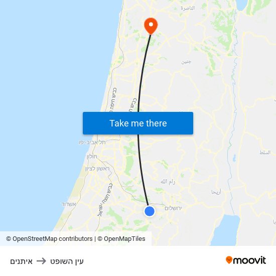 איתנים to עין השופט map