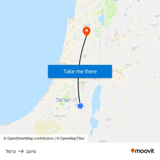 כרמל to מיטב map