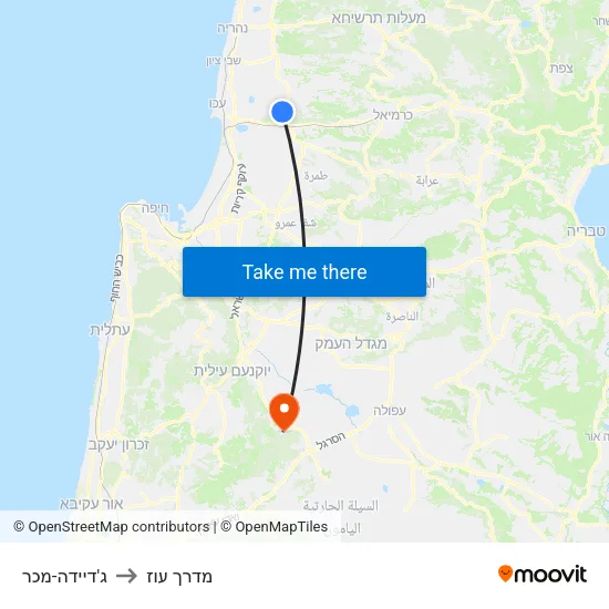 ג'דיידה-מכר to מדרך עוז map