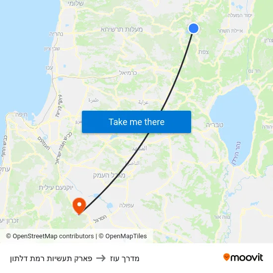 פארק תעשיות רמת דלתון to מדרך עוז map