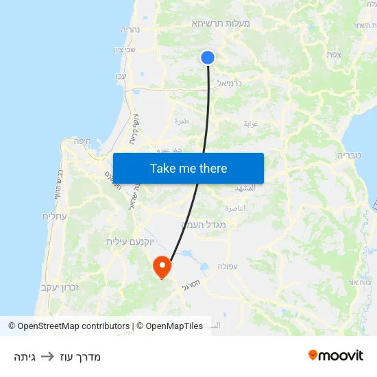 גיתה to מדרך עוז map