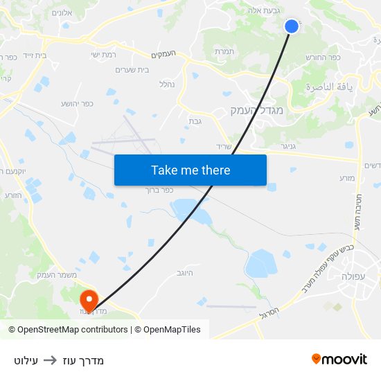 עילוט to מדרך עוז map