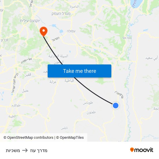 משכיות to מדרך עוז map