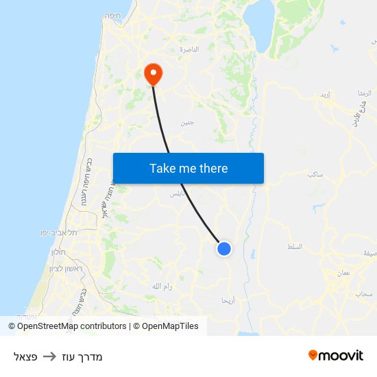 פצאל to מדרך עוז map