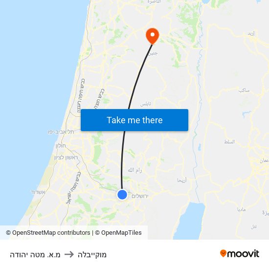 מ.א. מטה יהודה to מוקייבלה map