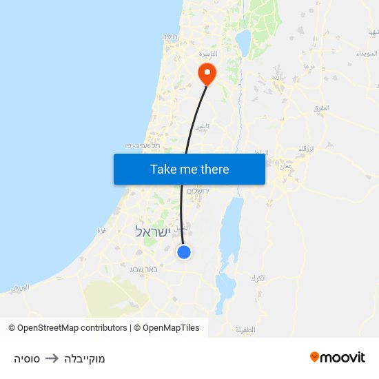 סוסיה to מוקייבלה map