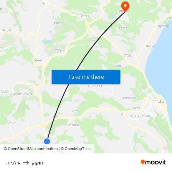 אילנייה to חוקוק map