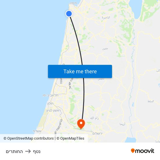 החותרים to נטף map