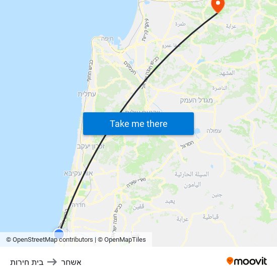 בית חירות to אשחר map