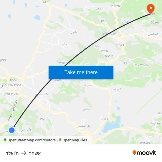 ח'ואלד to אשחר map