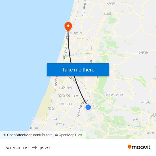 בית חשמונאי to רשפון map