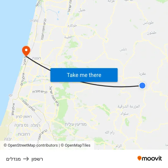 מגדלים to רשפון map
