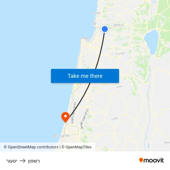 יסעור to רשפון map