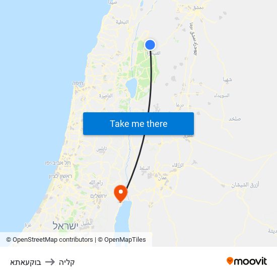 בוקעאתא to קליה map