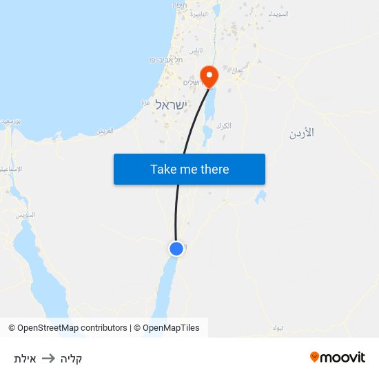 אילת to קליה map