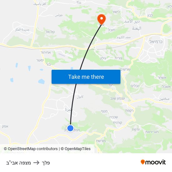 מצפה אבי"ב to פלך map