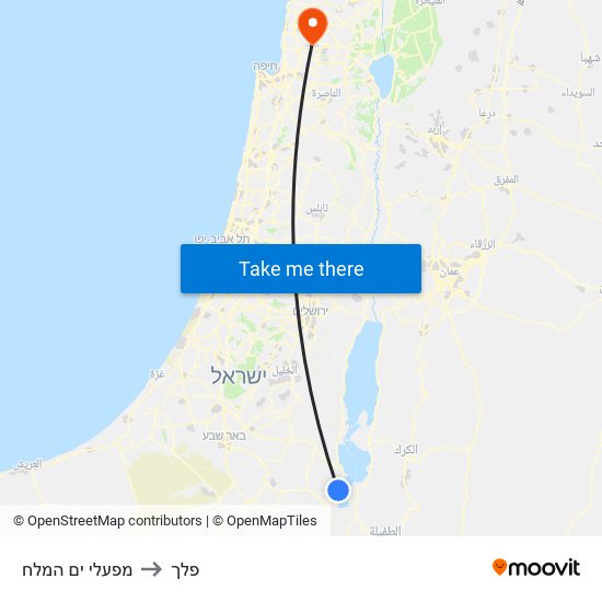 מפעלי ים המלח to פלך map