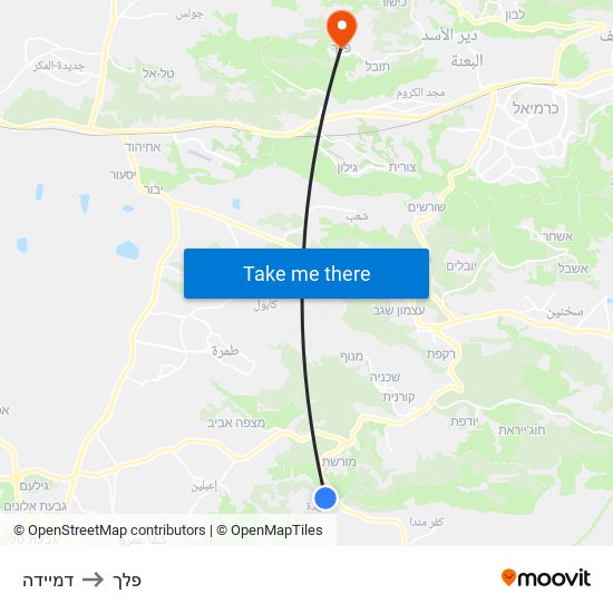 דמיידה to פלך map