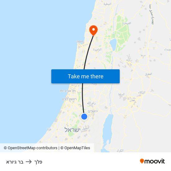 בר גיורא to פלך map