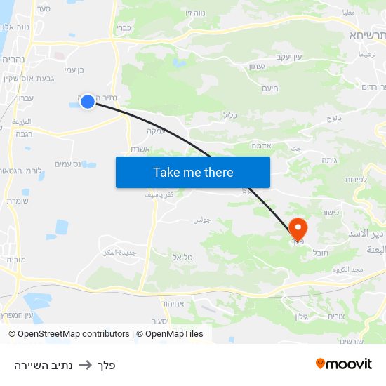 נתיב השיירה to פלך map