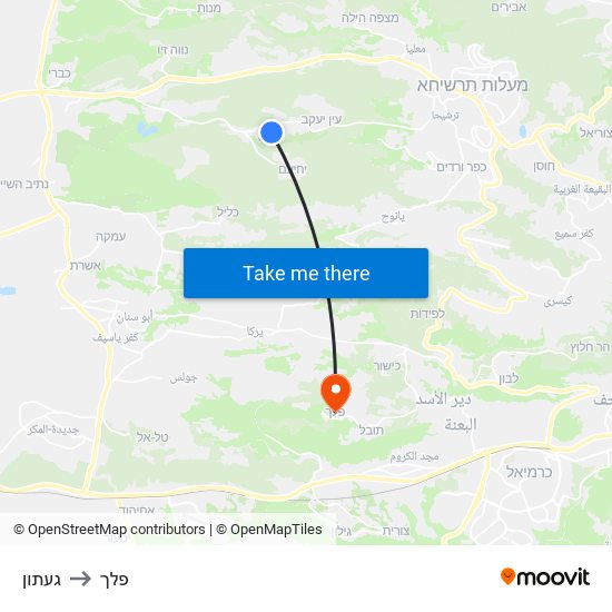 געתון to פלך map