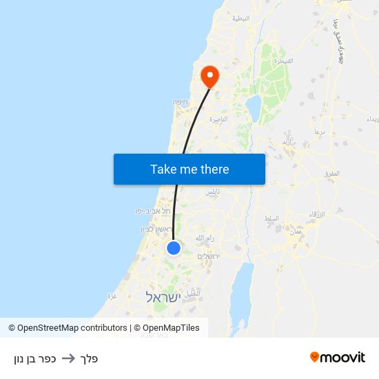 כפר בן נון to פלך map